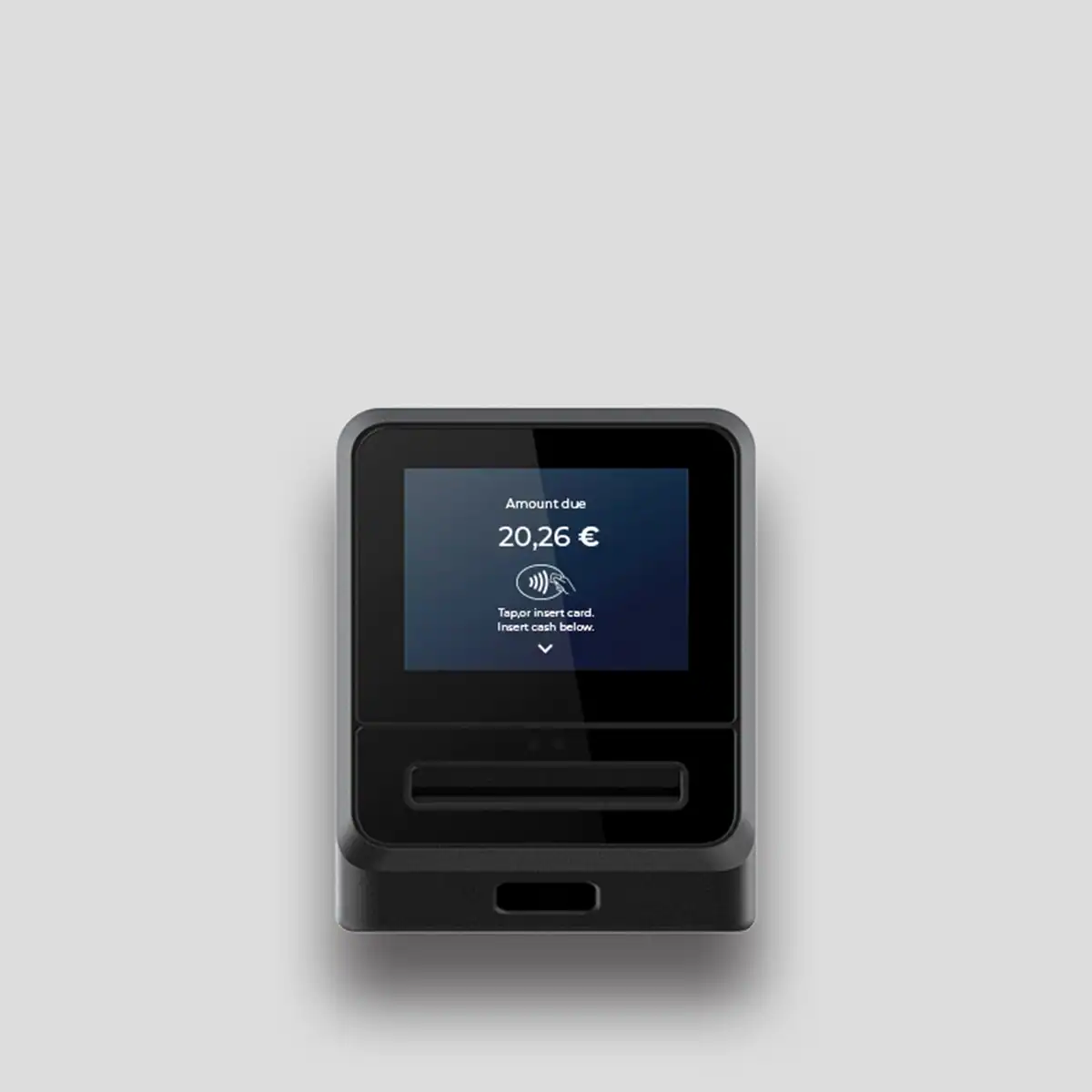 支払額をデジタル画面に表示する最新の決済端末。